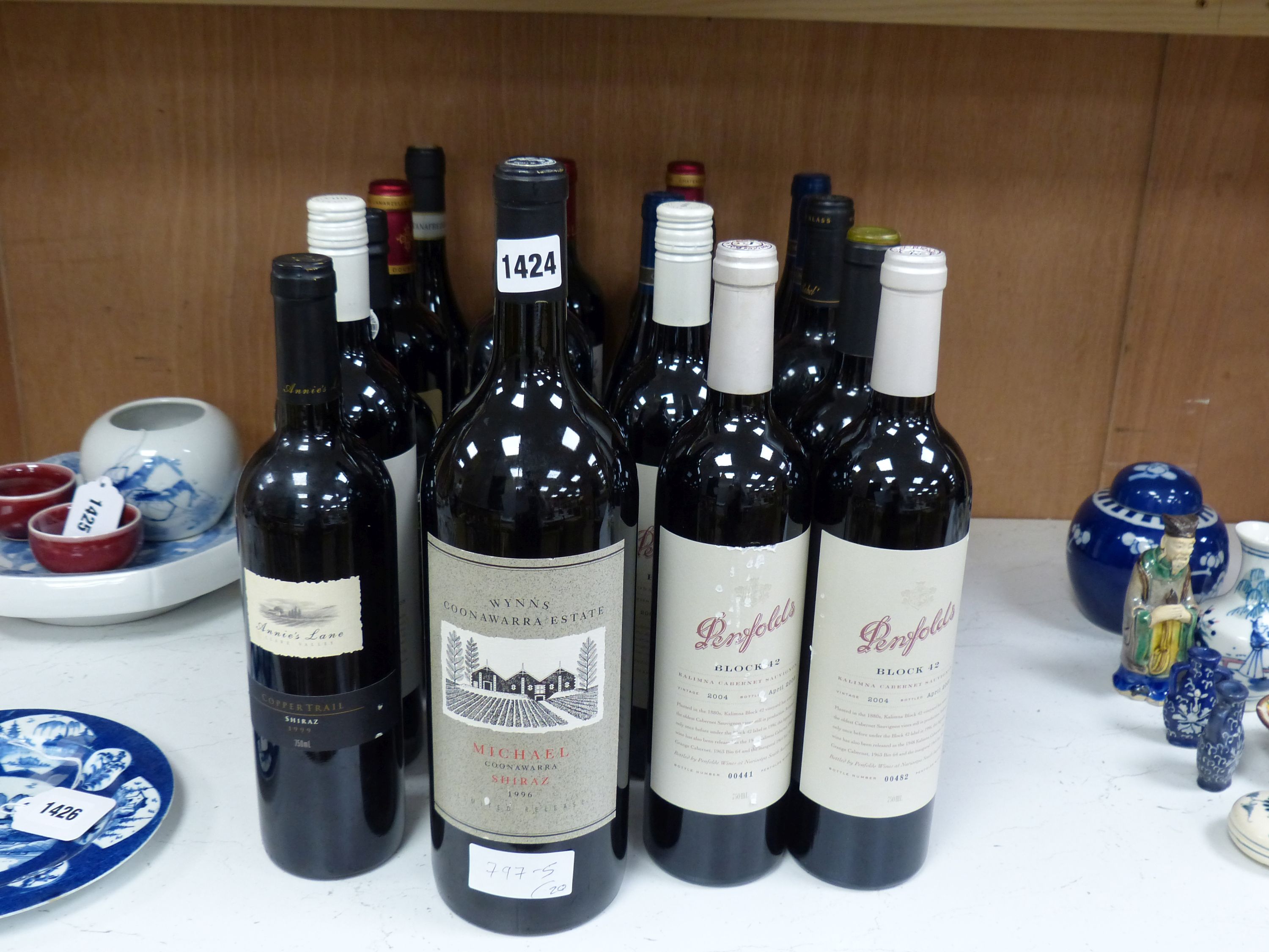 Nineteen assorted bottles of red wine including a magnum of Wynns Coonawarra Estate, 2002, Wolf Blass Black Label, 1999, three Nuit St Georges Chanson Pere & Fils, 2014, three Chateau Grand Battail, St Emilion, 2008 and